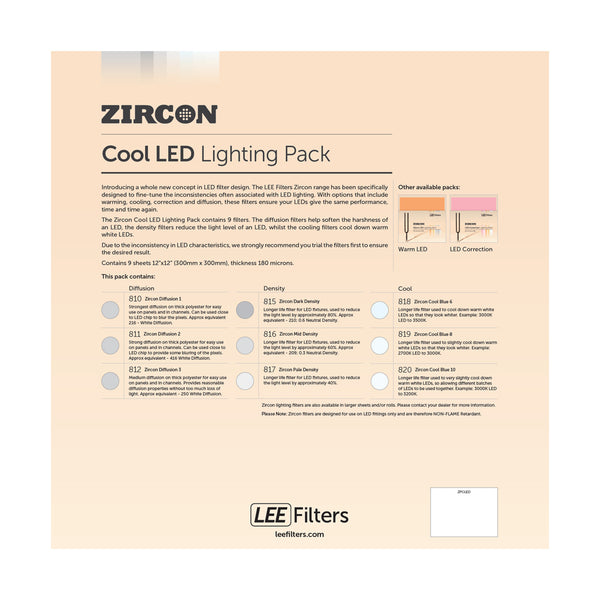 Zircon Filters - LED Light Filters - LEE Filters