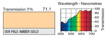 LEE 009 Pale Amber Gold Lighting Gel