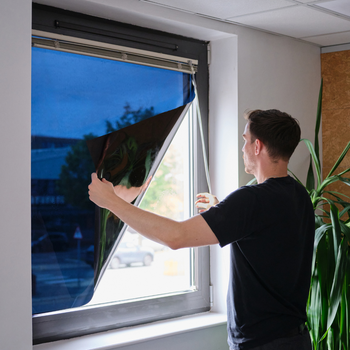 LEE 599 Nocturnal Blue Lighting Gel on window - 1