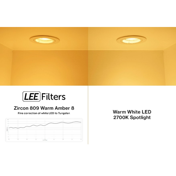 LED Self-Adhesive Discs 50mm 809 Warm Amber 8 Zircon LEE Filters