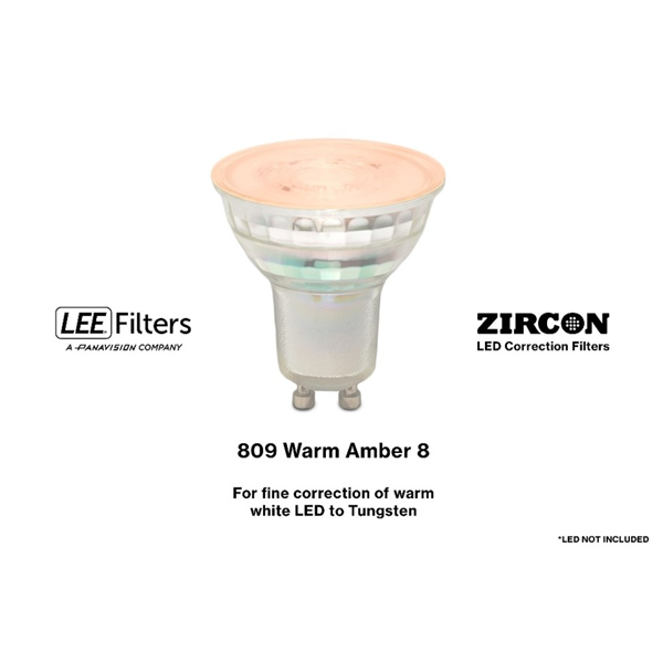 LED Self-Adhesive Discs 50mm 809 Warm Amber 8 Zircon LEE Filters