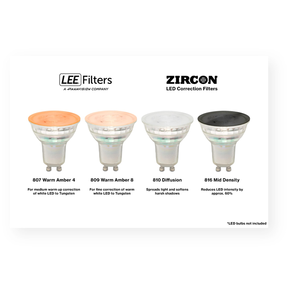 LED Self-Adhesive Discs 50mm 809 Warm Amber 8 Zircon LEE Filters